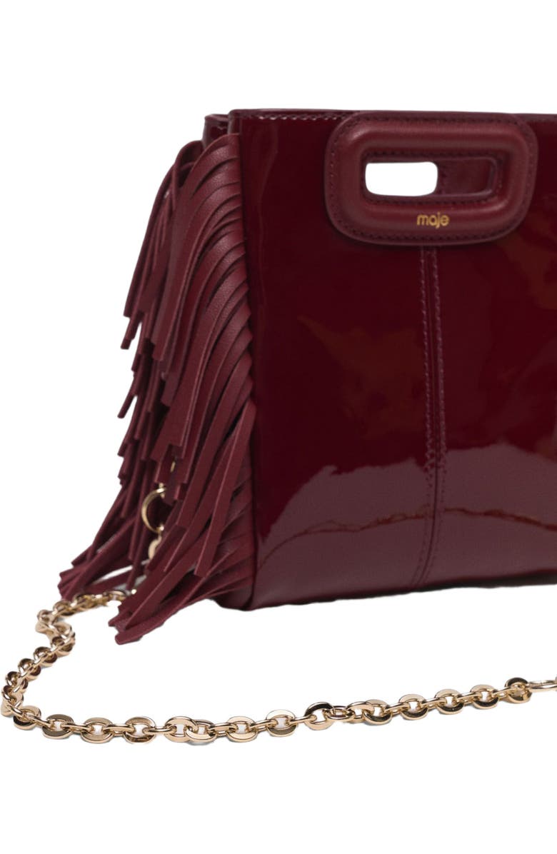 maje Patent leather Mini M Bag, Alternate, color, Burgundy