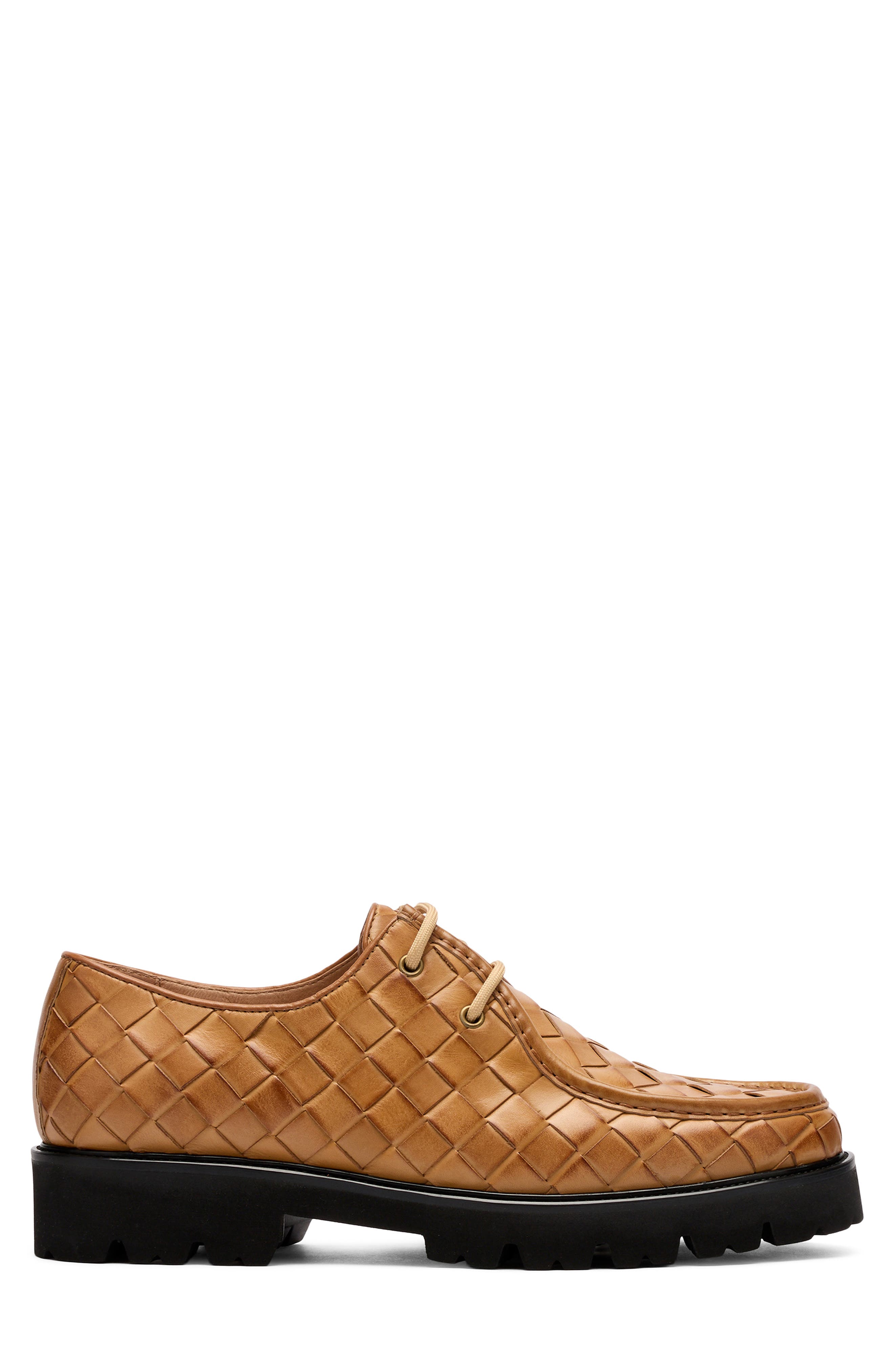 Montana Woven Leather Loafer, Alternate, color, CAMEL