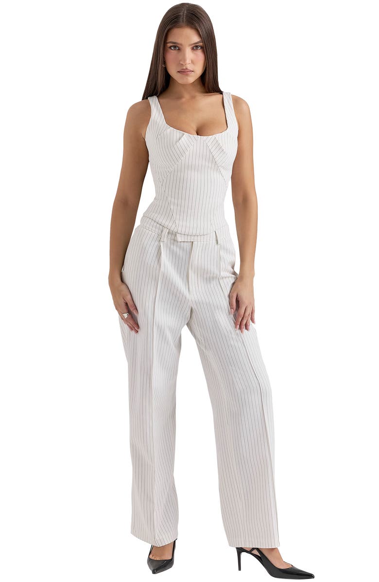 HOUSE OF CB Selma Lace-Up Corset Top, Alternate, color, White