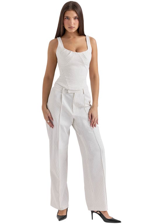 House Of Cb Selma Lace-up Corset Top In White
