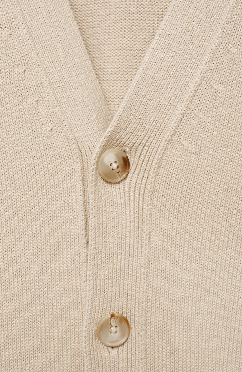 MANGO V-Neck Cotton Blend Cardigan, Alternate, color, 