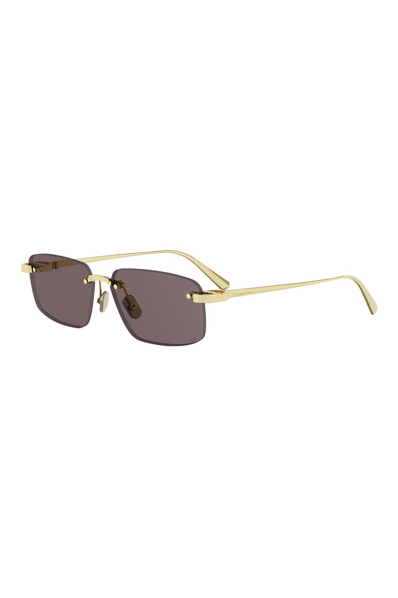 'CDior S4U Rectangular Sunglasses, Alternate, color, SHINY GOLD DH / SMOKE
