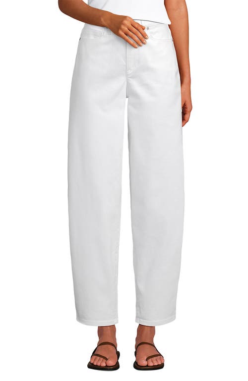 Lands' End Recover High Rise Barrel Leg Ankle Jeans In White