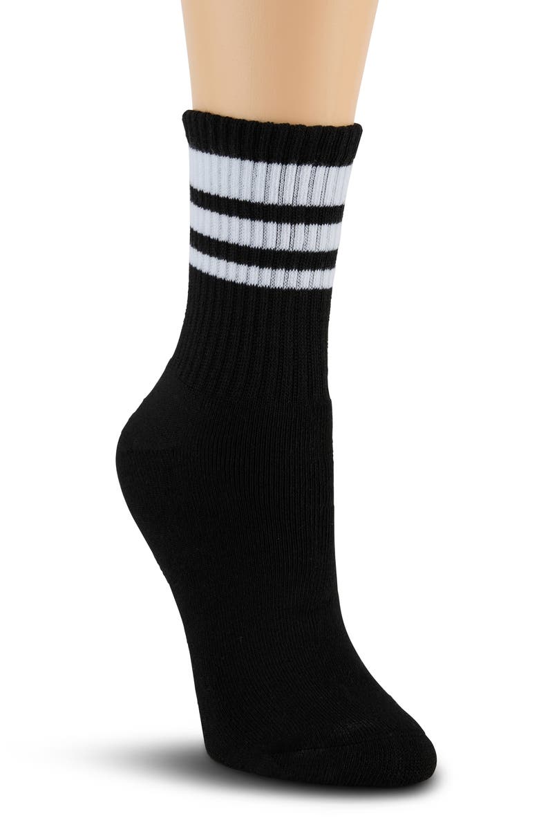 Laundry by Shelli Segal 6-Pack Full Cushion Crew Socks, Alternate, color, Black/ White