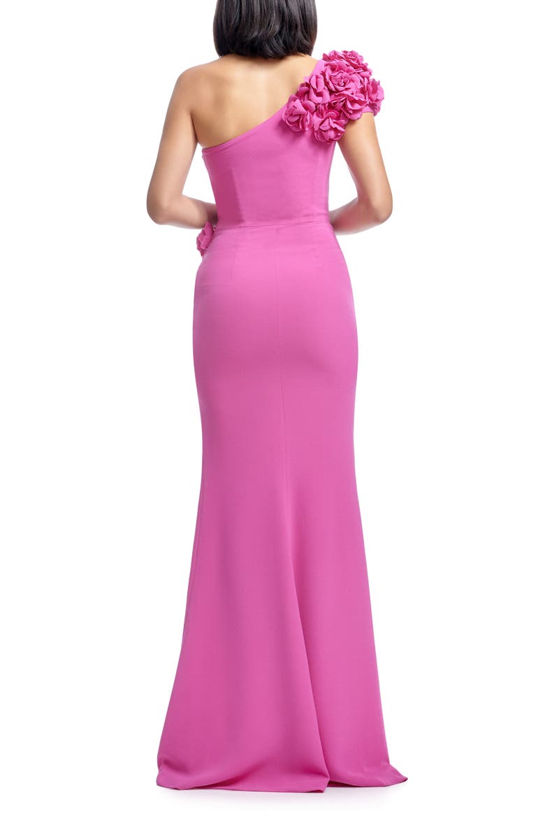 Aubrielle Asymmetric Gown, Alternate, color, BRIGHT FUCHSIA