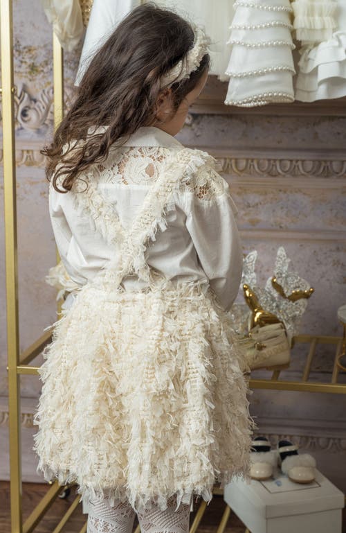 Petite Maison Kids Ivanna Blouse And Skirt Set In Ivory