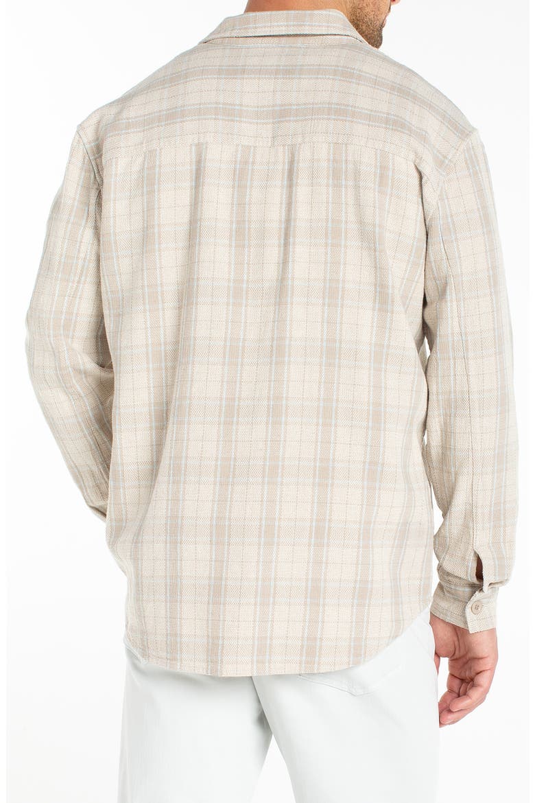 Plaid Flap Pocket Cotton & Linen Overshirt, Alternate, color, OAT/ LIGHT BLUE