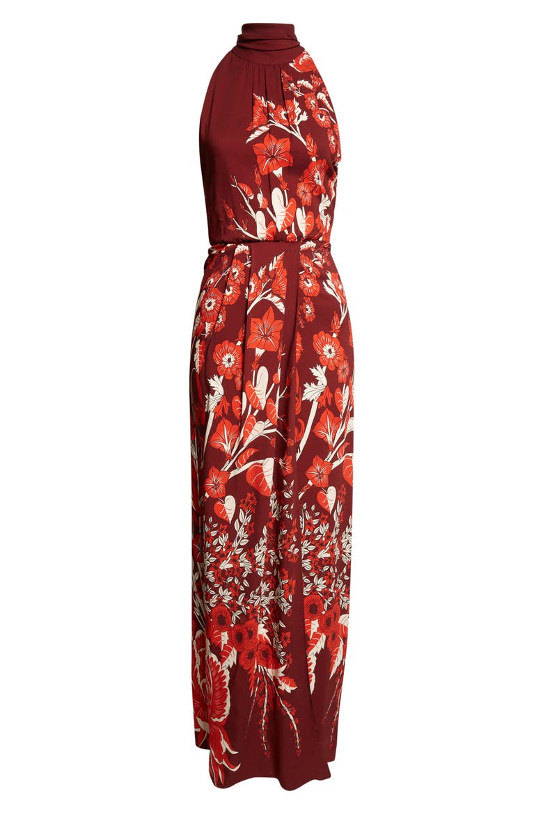 Sacred Currents Floral Print Maxi Dress, Alternate, color, WINE / RED