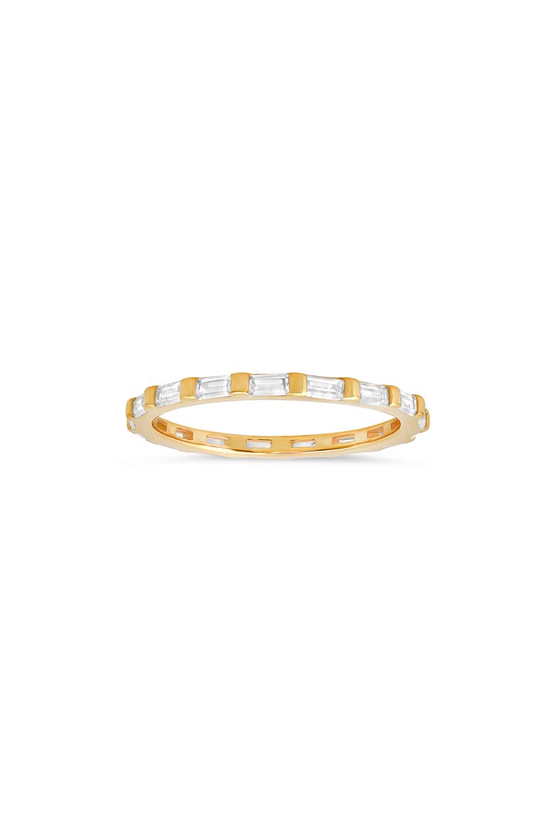 Sterling Silver CZ Baguette Infinity Band Ring, Main, color, GOLD