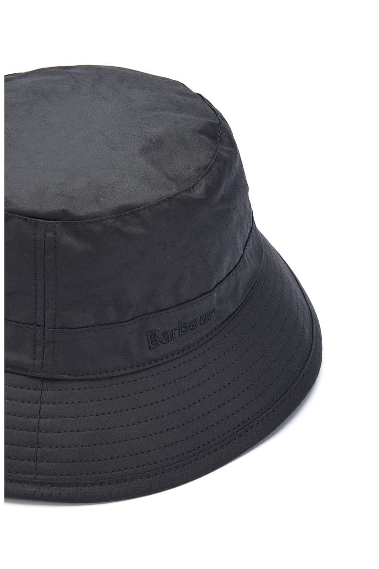Waxed Cotton Bucket Hat, Alternate, color, BLACK