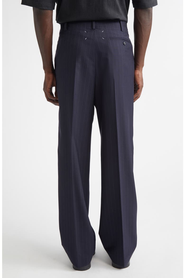 Pleated Pinstripe Drawstring Waist Pants, Alternate, color, BLUE