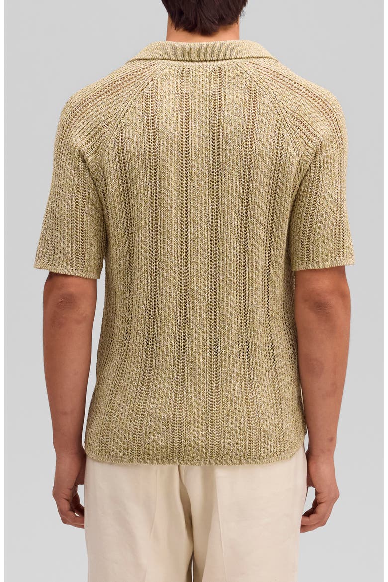 Cale Johnny Collar Sweater Polo, Alternate, color, BEIGE/ SEA SPRAY