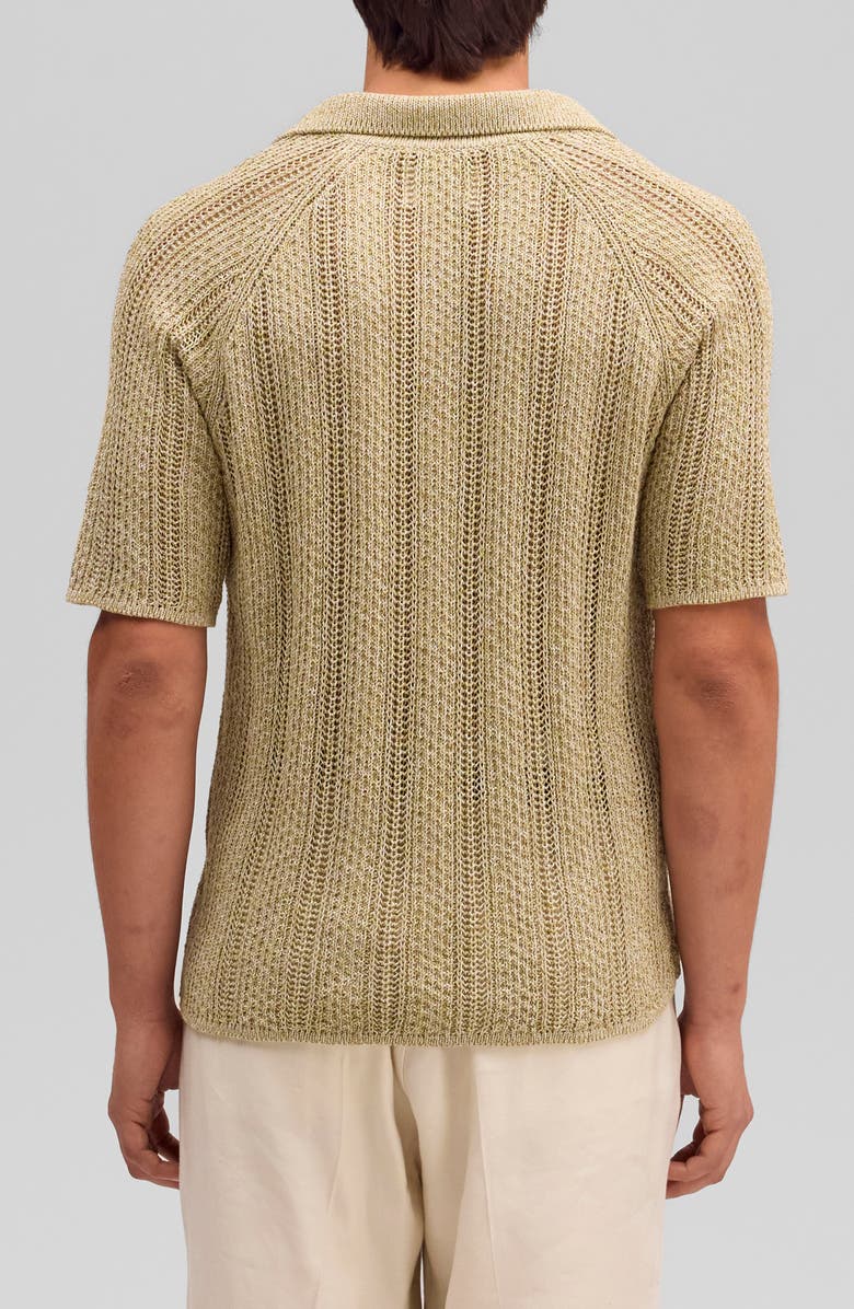 NN07 Cale Johnny Collar Sweater Polo, Alternate, color, Beige/ Sea Spray