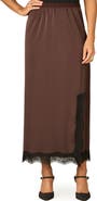 Wit & Wisdom Banded Waist Lace Hem Midi Skirt