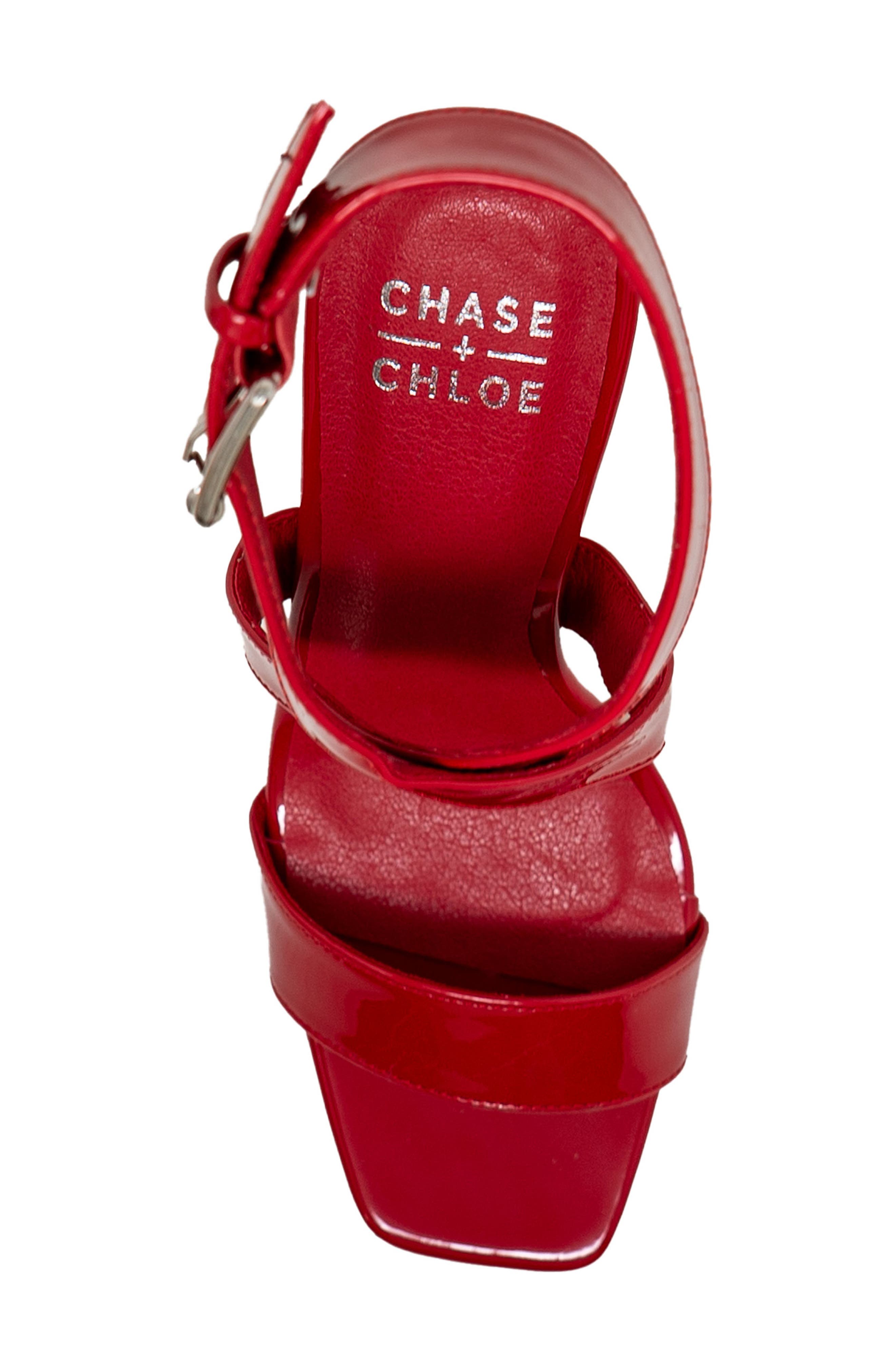 Crisscross Strap Sandal, Alternate, color, RED PATENT