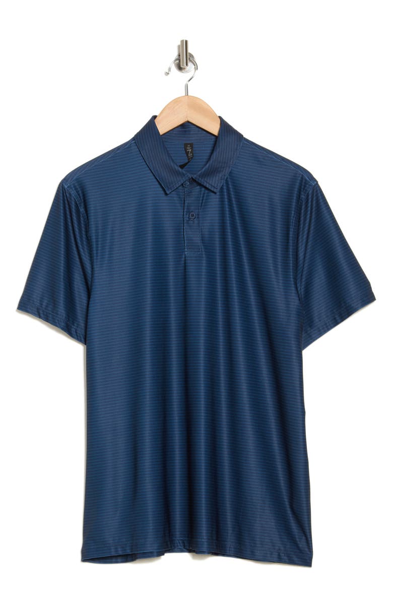 Z by Zella Print Polo, Alternate, color, Navy Eclipse Fine Stripe