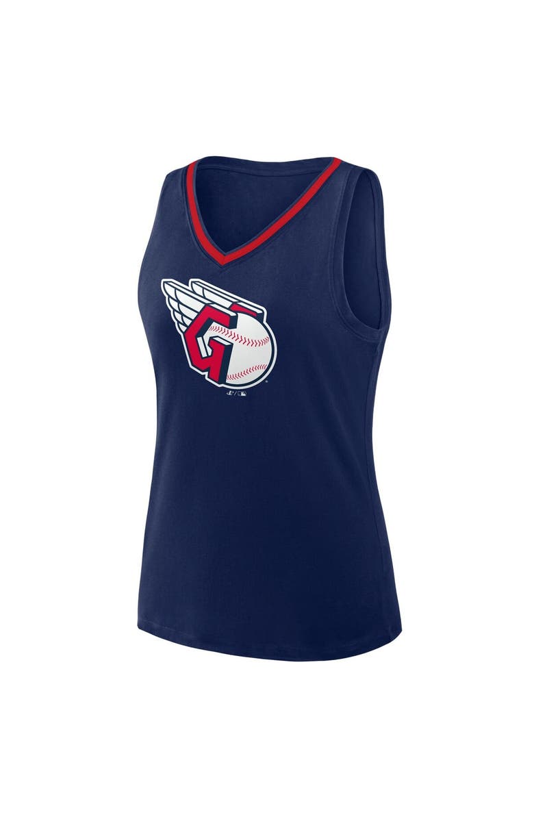 Logo Athletic Women's Logo Athletic Navy Cleveland Guardians Stellar Win V-Neck Tank Top, Alternate, color, Navy