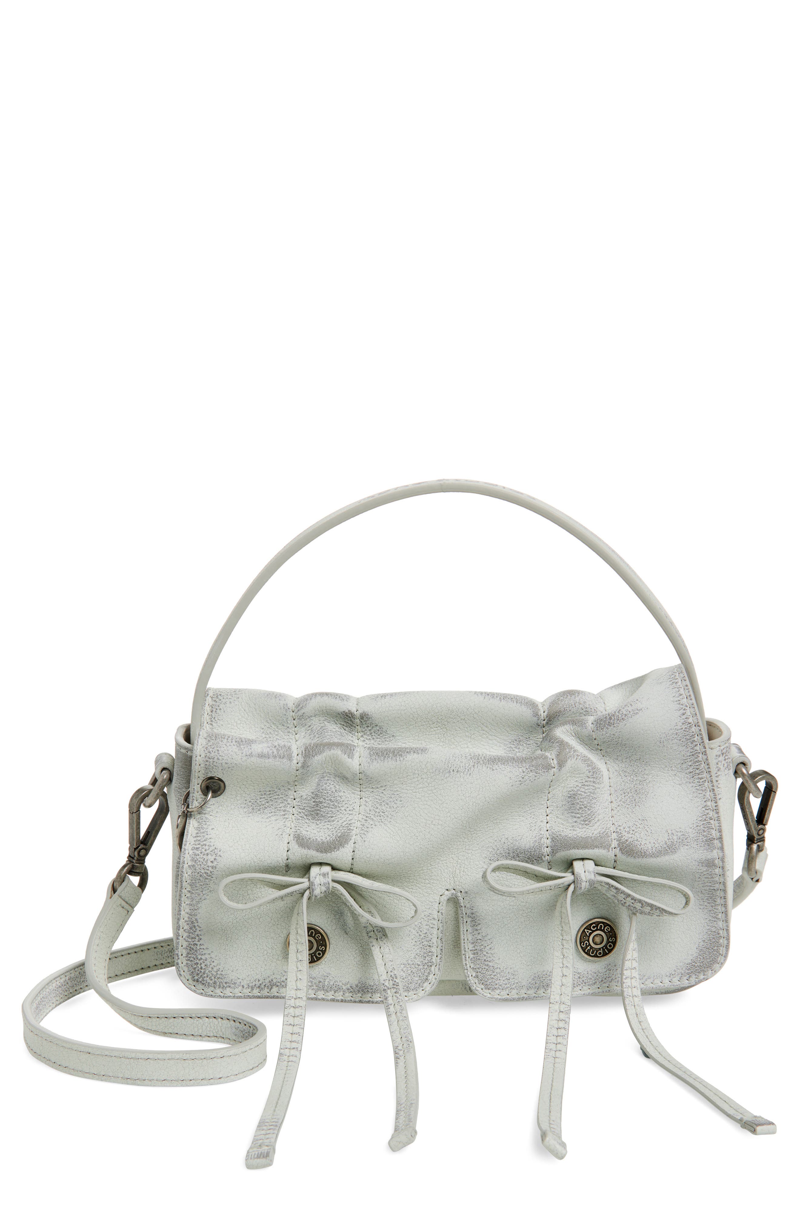 Acne Studios Micro Multipocket Aged Leather Crossbody Bag, Main, color, 