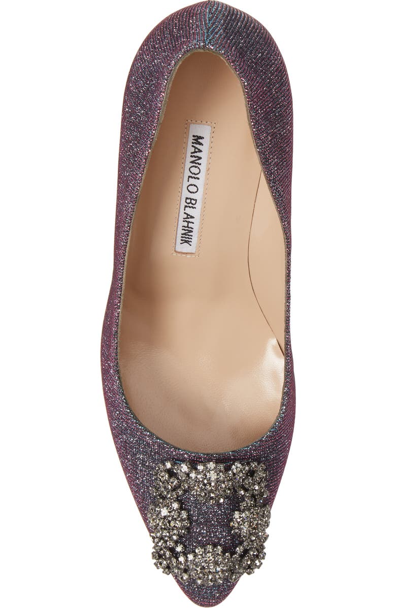 Manolo Blahnik Hangisi Metallic Pump, Alternate, color,