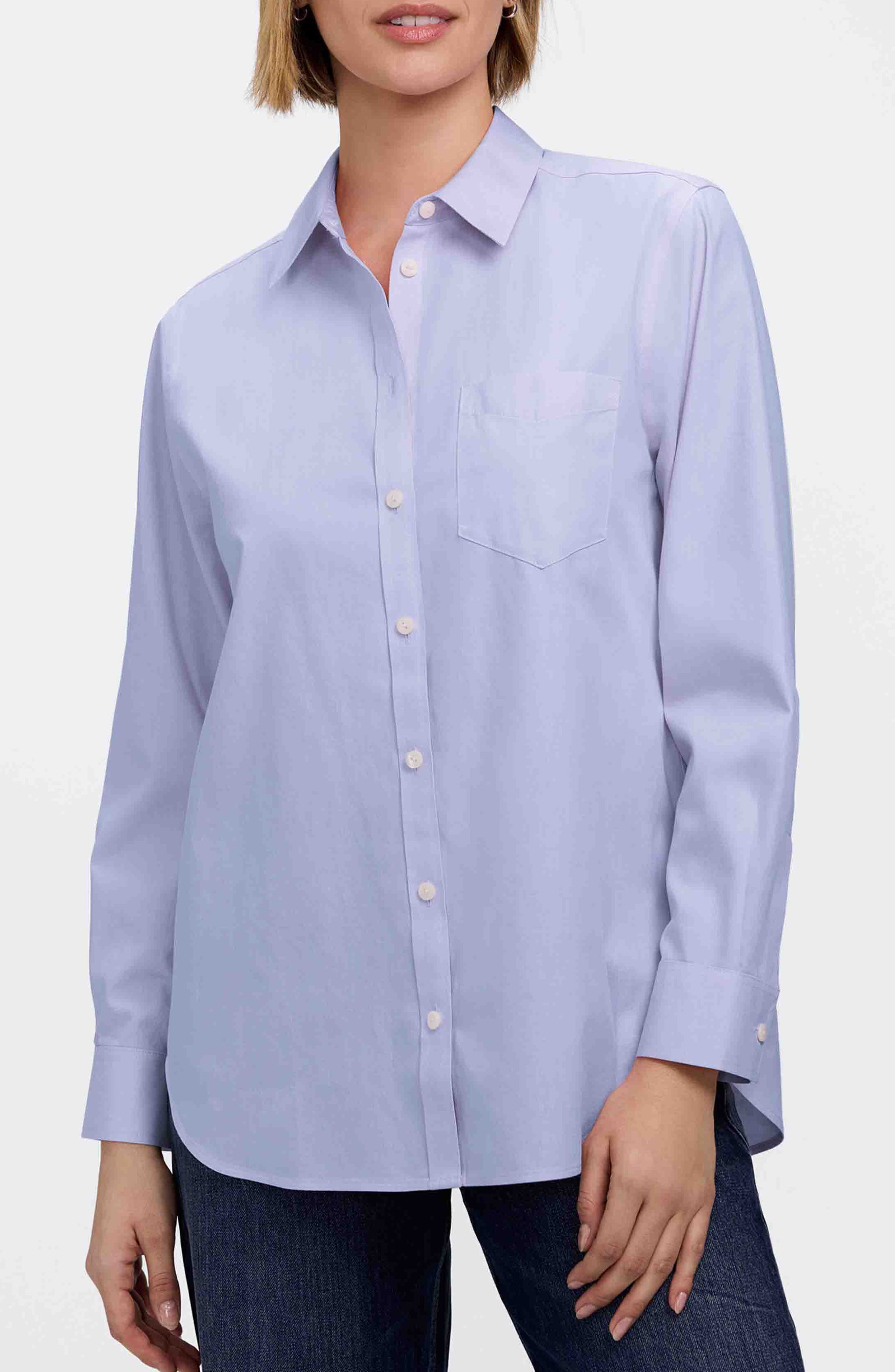 Non-Iron Boyfriend Button-Up Shirt - image 5