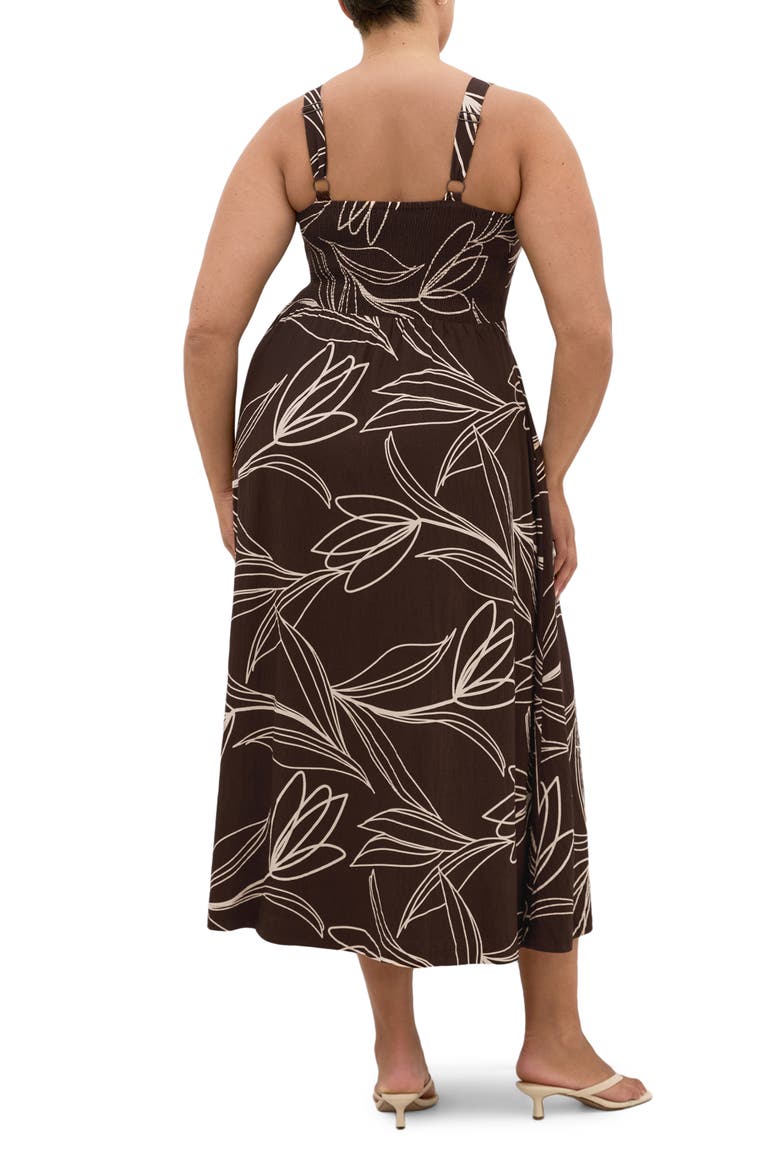Athena Sketch Floral Print Dress, Alternate, color, CHOC BLOOM