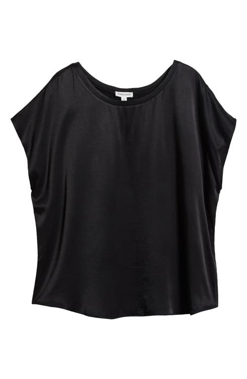 Nordstrom Satin T-shirt In Black