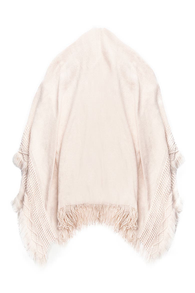 Embroidery Fringed Ruana, Alternate, color, IVORY
