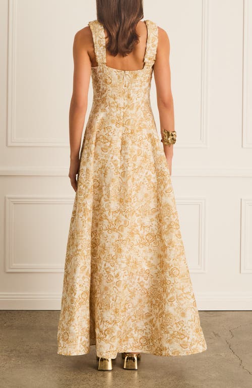 Aqua Blu Pleated Front Adele Dress In Gold