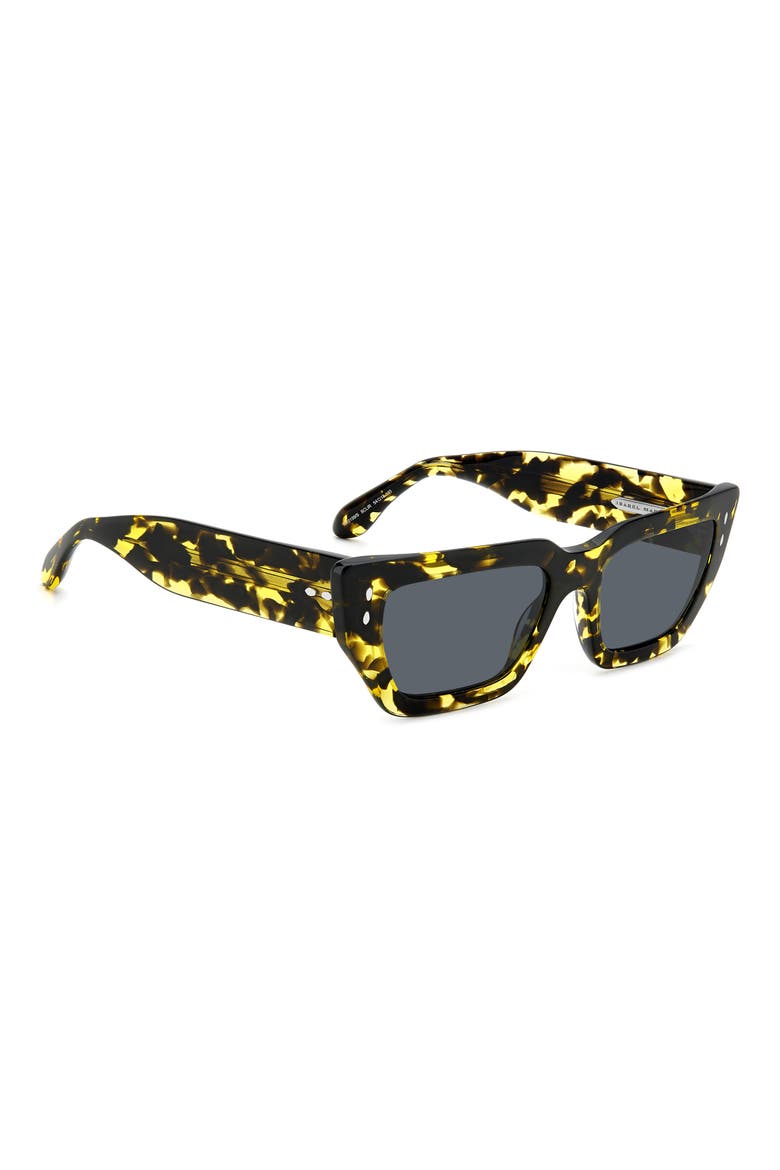 54mm Rectangular Sunglasses, Alternate, color, YELLOW HAVANA