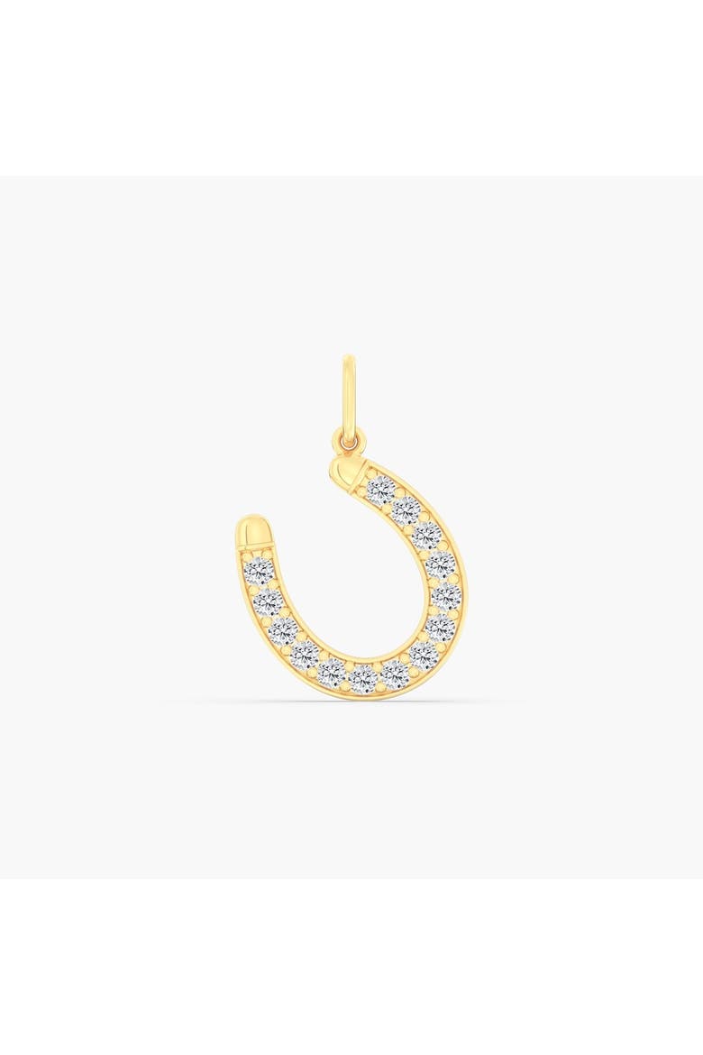 Horseshoe Lab Diamond Charm in 14K, Main, color, Yellow Gold