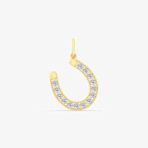 Horseshoe Lab Diamond Charm in 14K