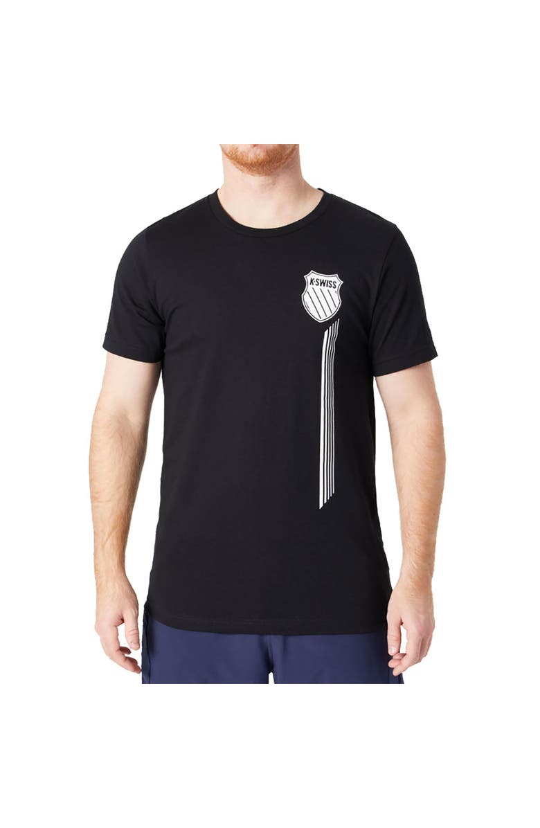 K-Swiss Legacy Stripe Mens Tennis Shirt, Main, color, Black