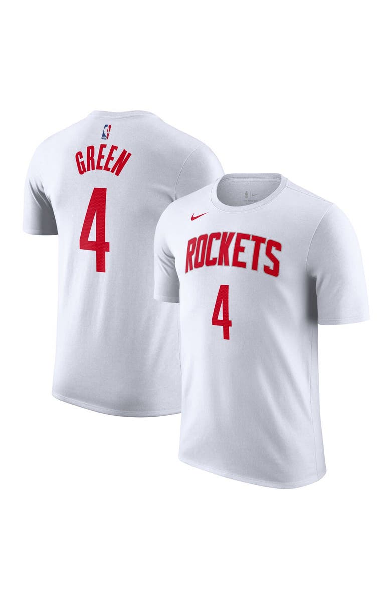 Nike Men's Nike Jalen Green White Houston Rockets 2022/23 Name & Number T-Shirt, Main, color,