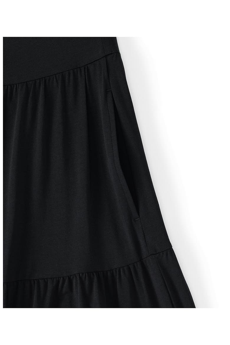 Cotton Modal Twist Front Tiered Maxi Dress, Alternate, color, Black
