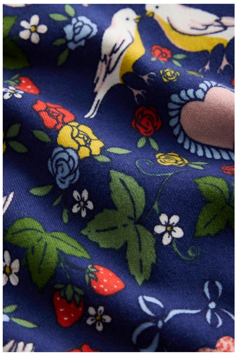 Kids' Posie Long Sleeve Cotton Jersey Dress Toddler, Little Kid & Big Kid), Alternate, color, STARBOARD BLUE LOVEBIRDS