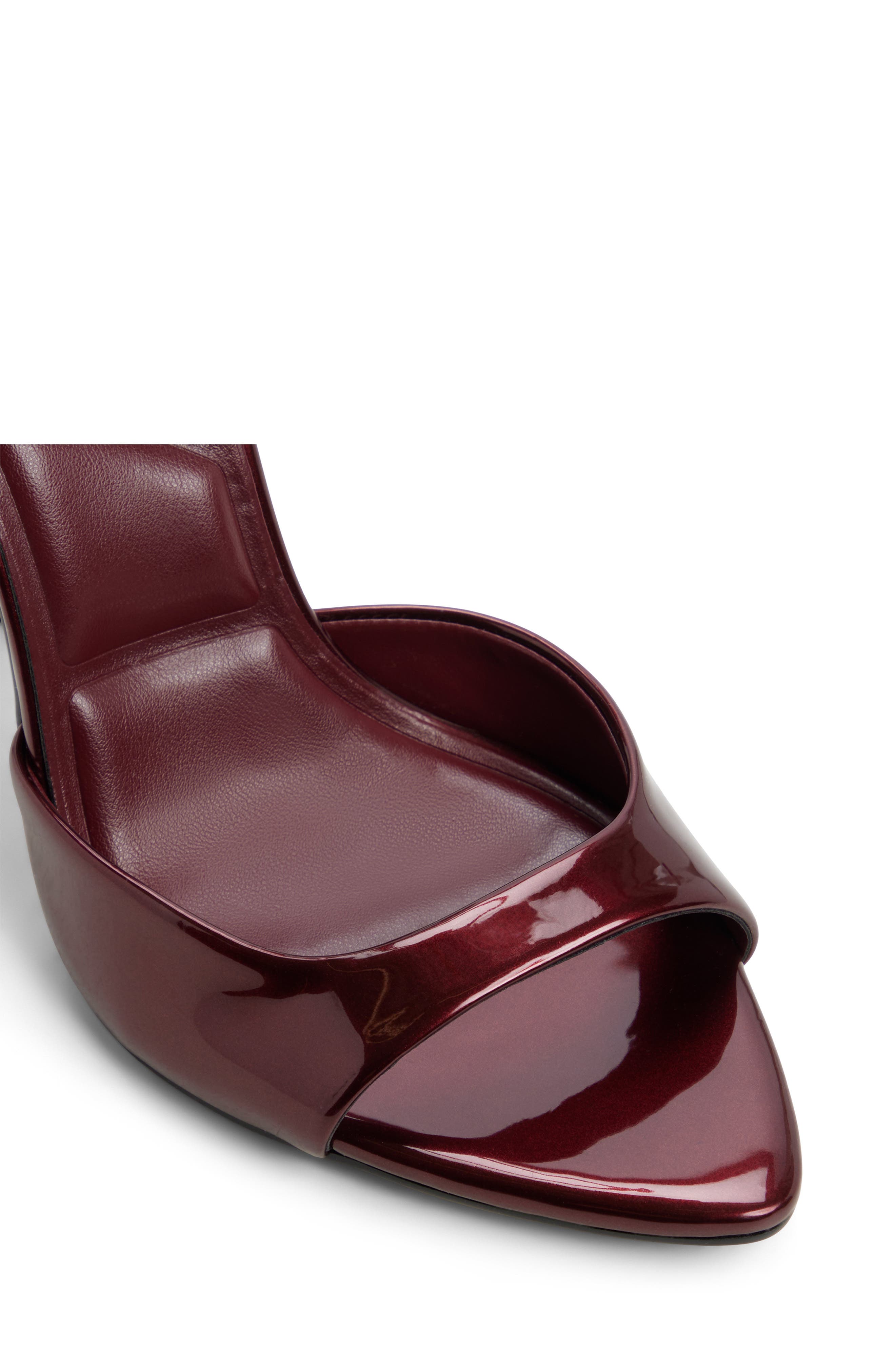 ALDO Forevermore Ankle Strap Pointed Toe Sandal, Alternate, color, Medium Red