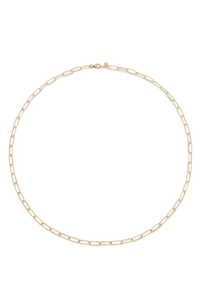 Monica Vinader Alta Textured Chain Link Necklace, Main, color, 14Kt Solid Gold