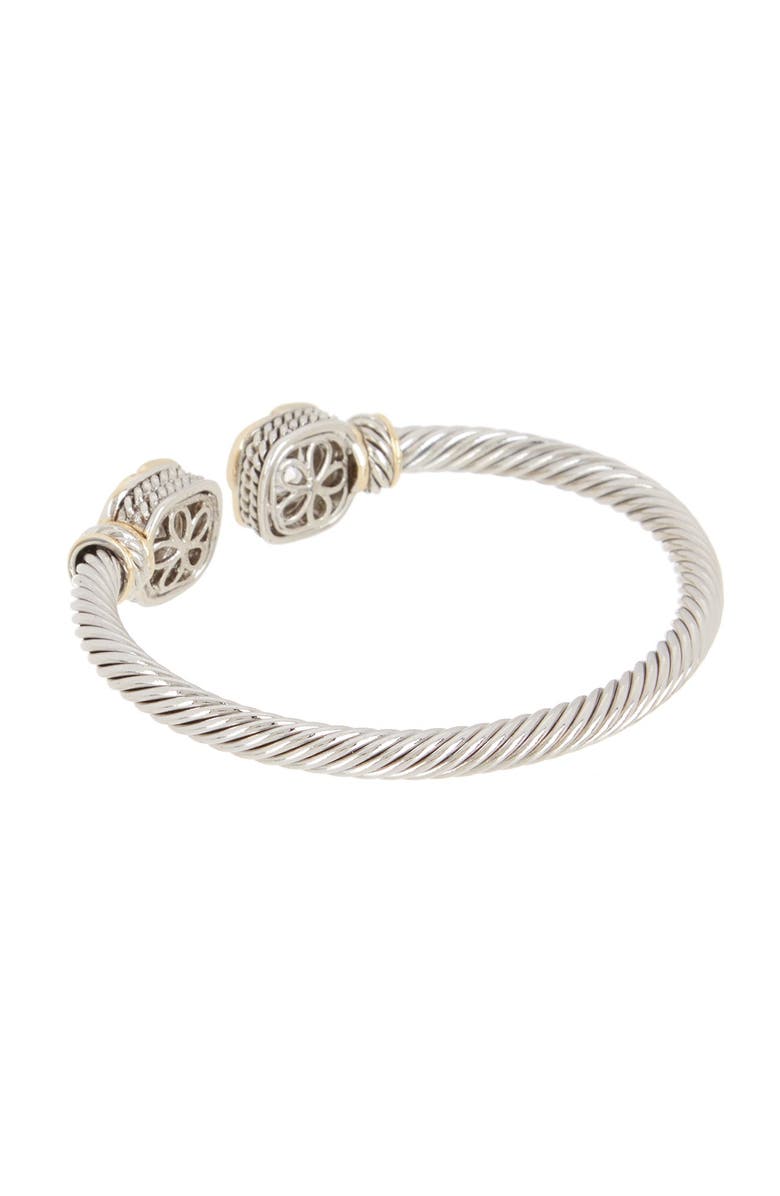 Juvell Twisted Cable White Topaz Cuff Bracelet, Alternate, color, 