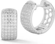GLAZE JEWELRY Pavé Cubic Zirconia Huggie Hoop Earrings