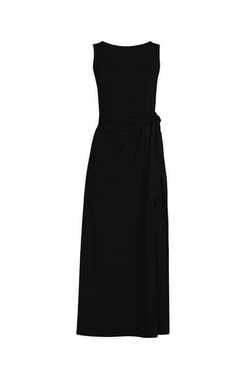 LANDS' END LANDS' END COTTON MODAL SLEEVELESS TIE WAIST MAXI DRESS