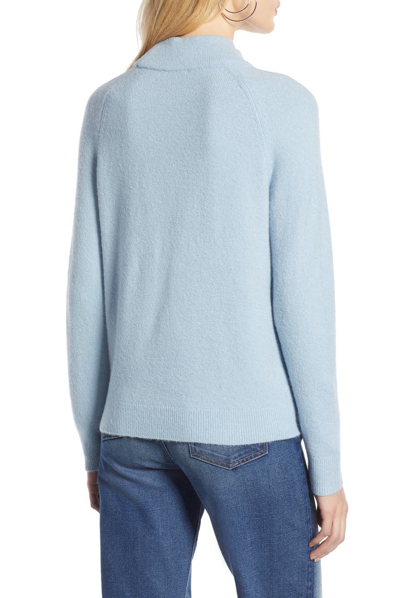 Mock Neck Pocket Sweater, Alternate, color, BLUE FOG
