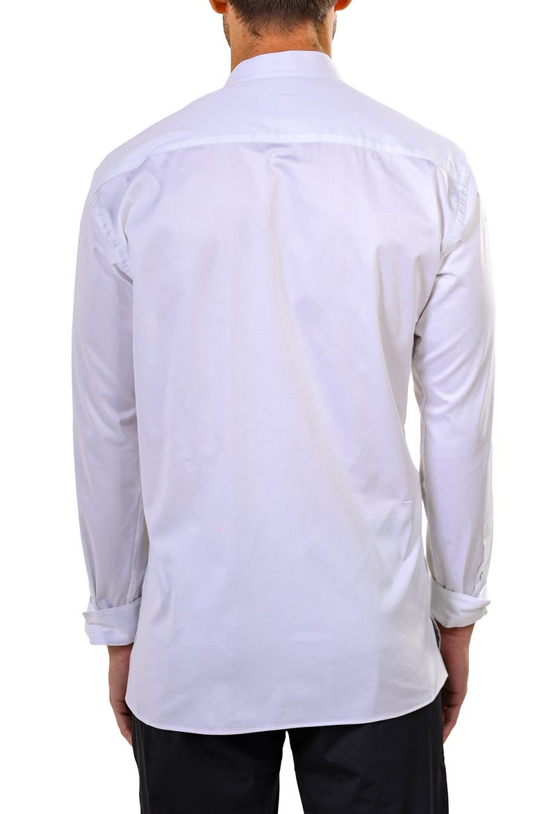 Kymono Asymmetric Pleat Button-Up Shirt, Alternate, color, WHITE