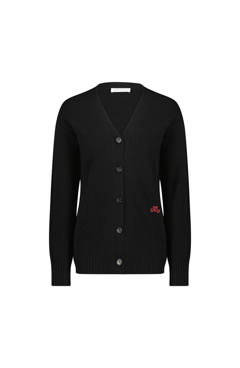Marina Moscone Waisted Cardigan, Alternate, color, Black