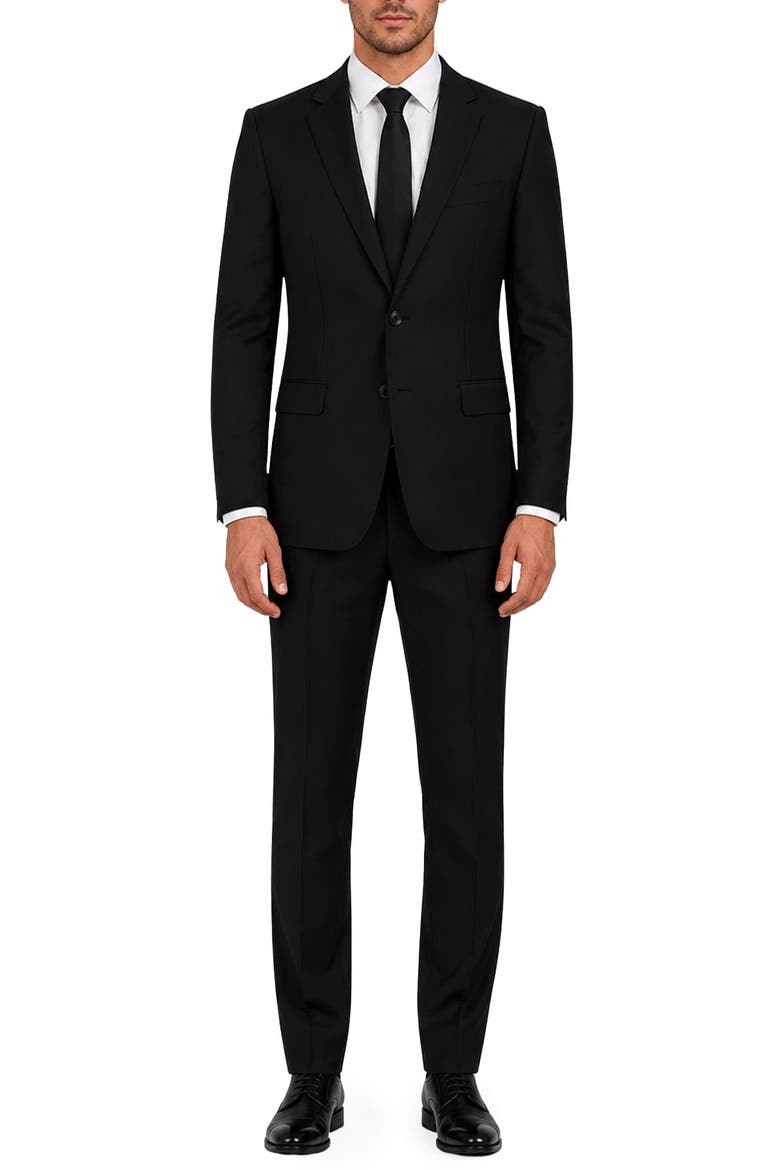 Giorgio Modern Fit Wool Suit, Main, color, BLACK