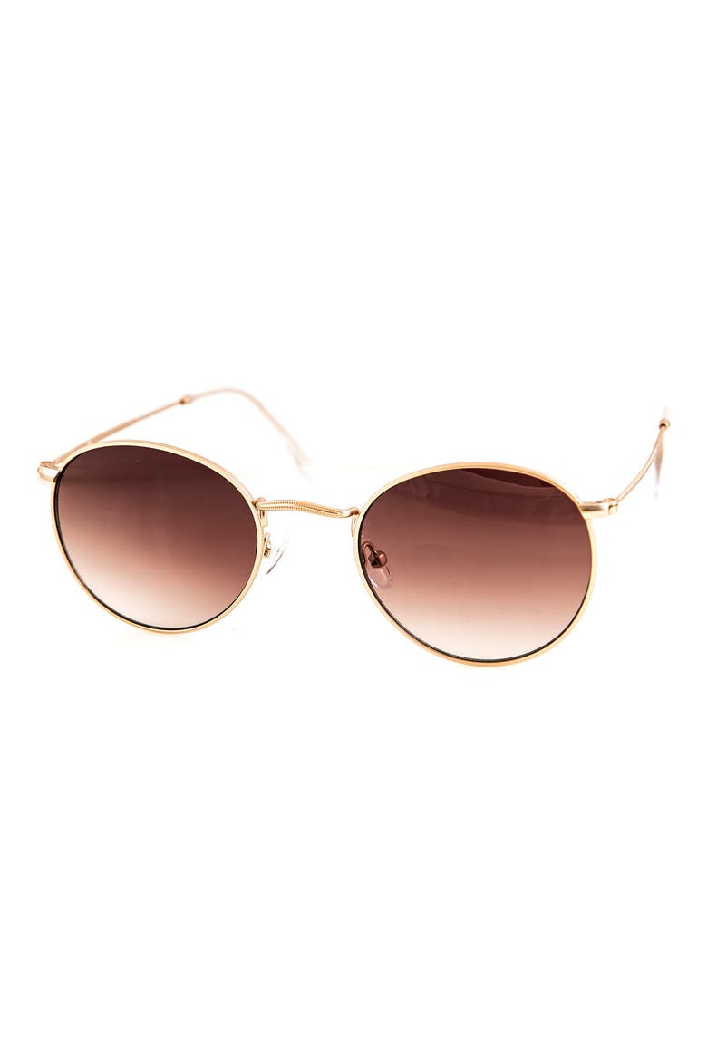 Roe 50mm Polarized Gradient Round Sunglasses, Alternate, color, BROWN