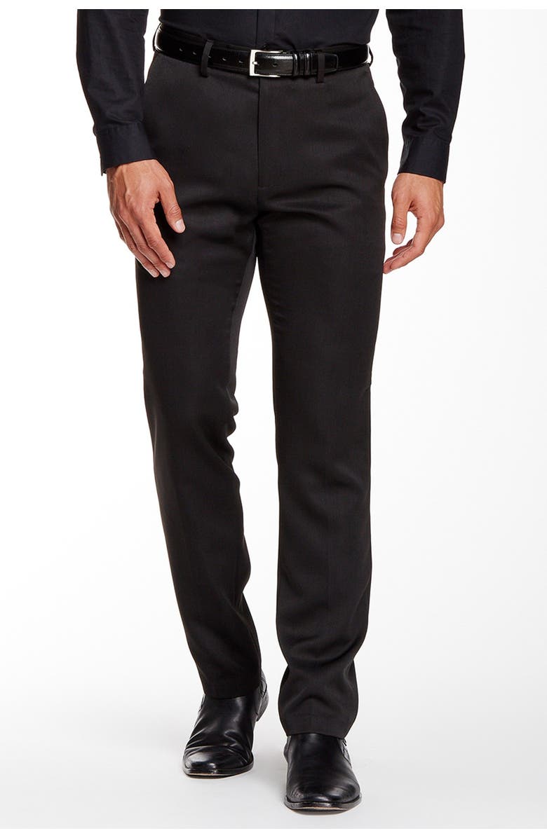 Kenneth Cole Reaction Heather Slim Fit Dress Pant, Main, color, Black