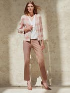 Misook Tailored Multi Color Plaid Knit Jacket