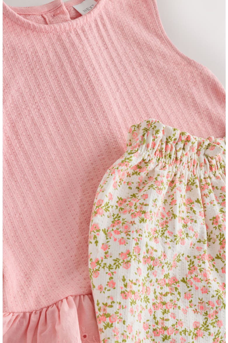 Kids' Eyelet Hem Tank & Floral Pants Set, Alternate, color, PINK