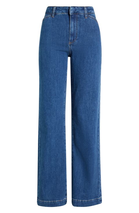 Leenah Curved Pocket High Waist Wide Leg Jeans (Glendora)