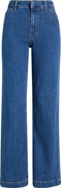 PAIGE Leenah Curved Pocket High Waist Wide Leg Jeans